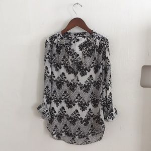 Black and white floral top